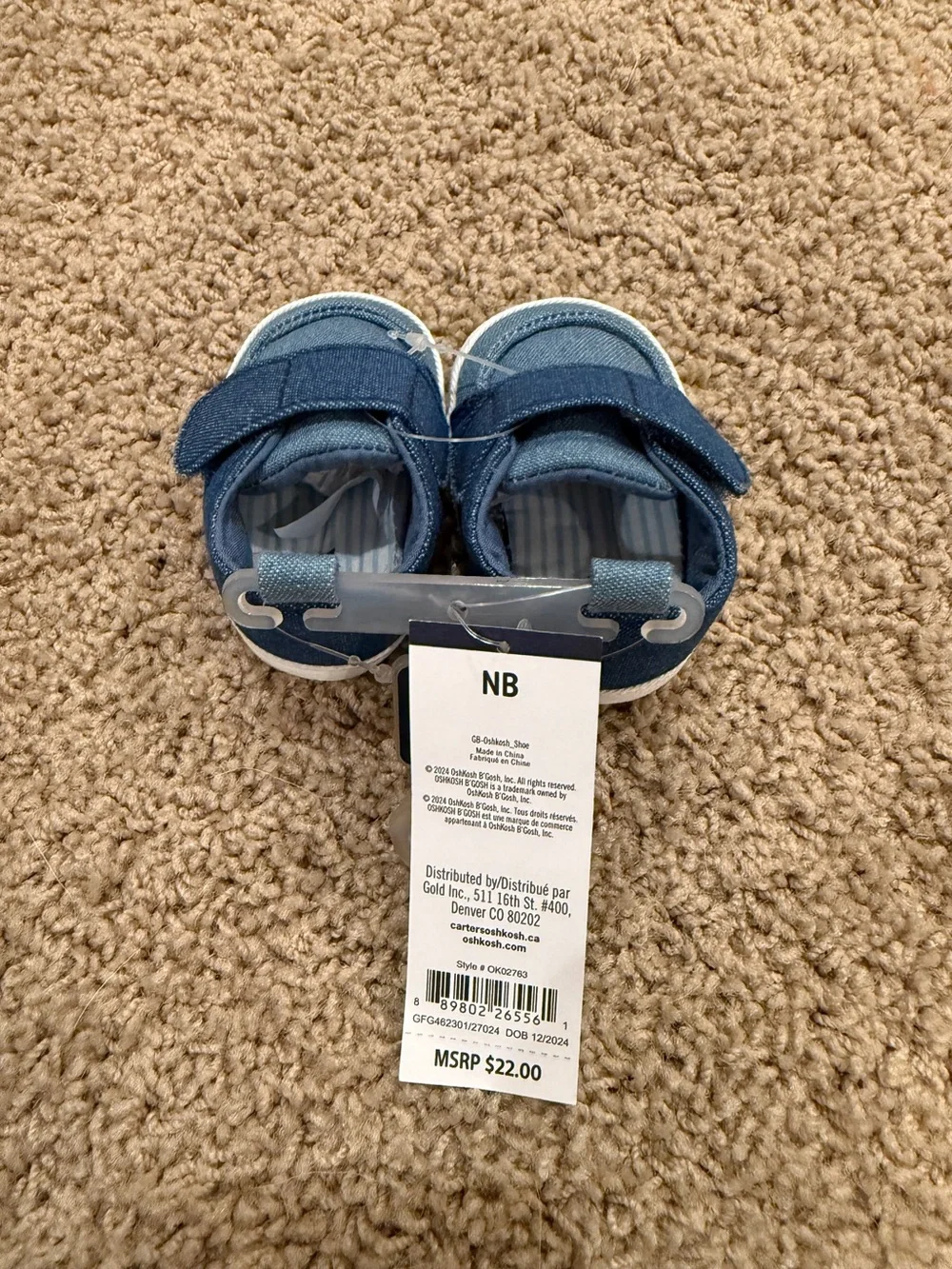 OshKosh B'gosh Denim-Style Baby Shoes in Blue